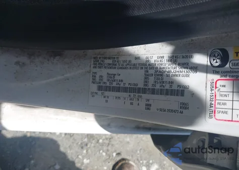 2017 Ford Fiesta Se z USA, uszkodzony, nr VIN 3FADP4BJ2HM130709